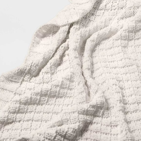 Threshold Other - Cream Chenille Throw Blanket